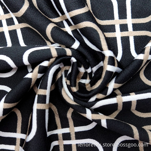 DTY Knit Polyester Spandex Moss Crepe Printing Fabric